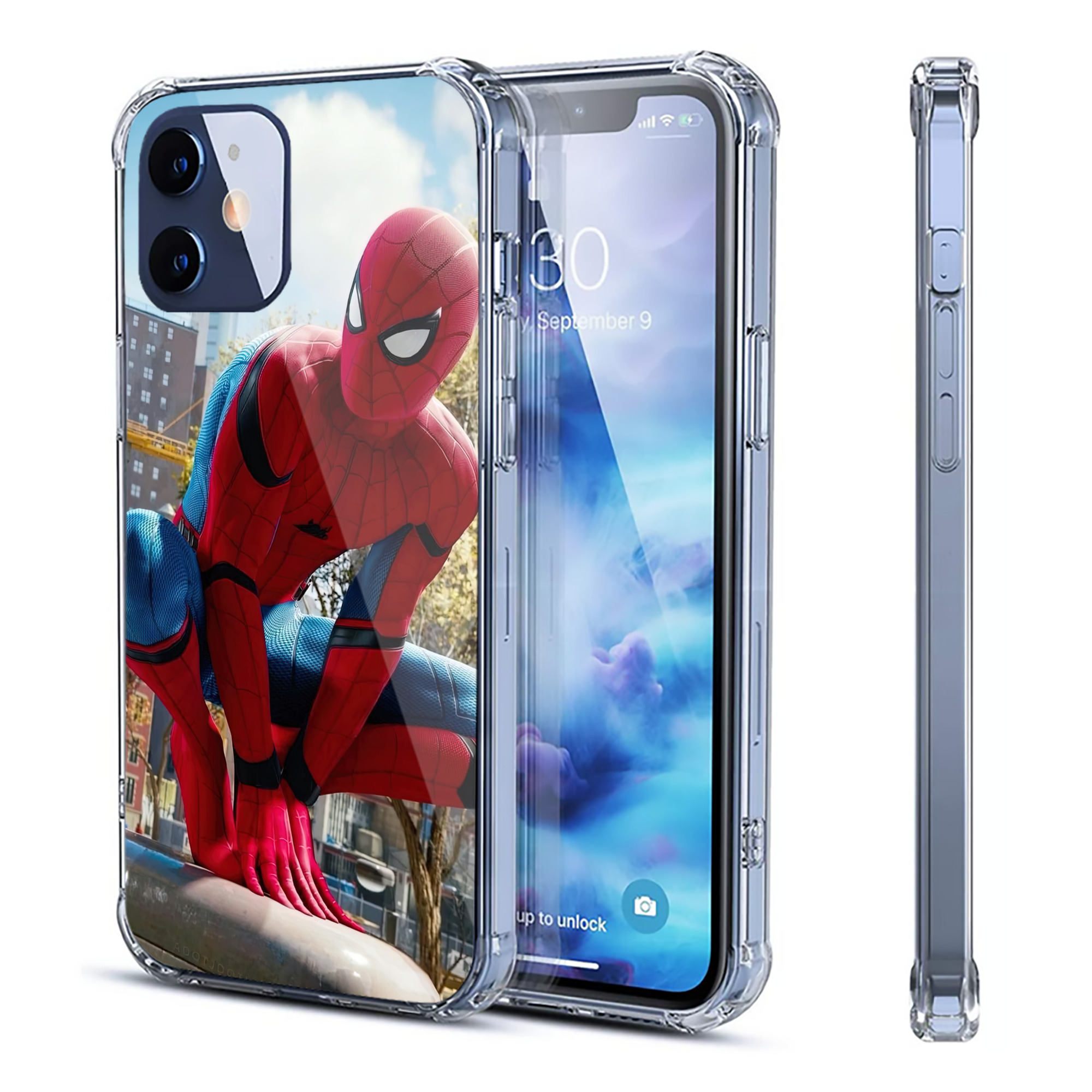 （画像用） Spider Man スパイダーマン 【iPhone 12シリーズ対応】透明スマホケース（クリアソフトケース）